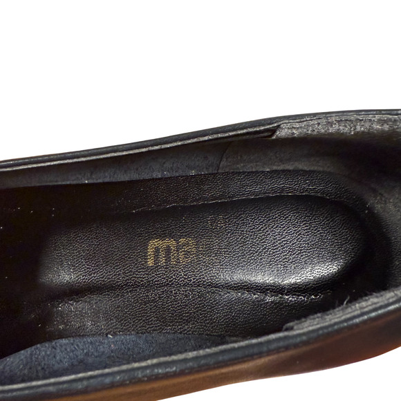 Magdesian Women's 10 Navy Leather Cork Wedge Heels Comfort Casual Italy - Picture 11 of 11